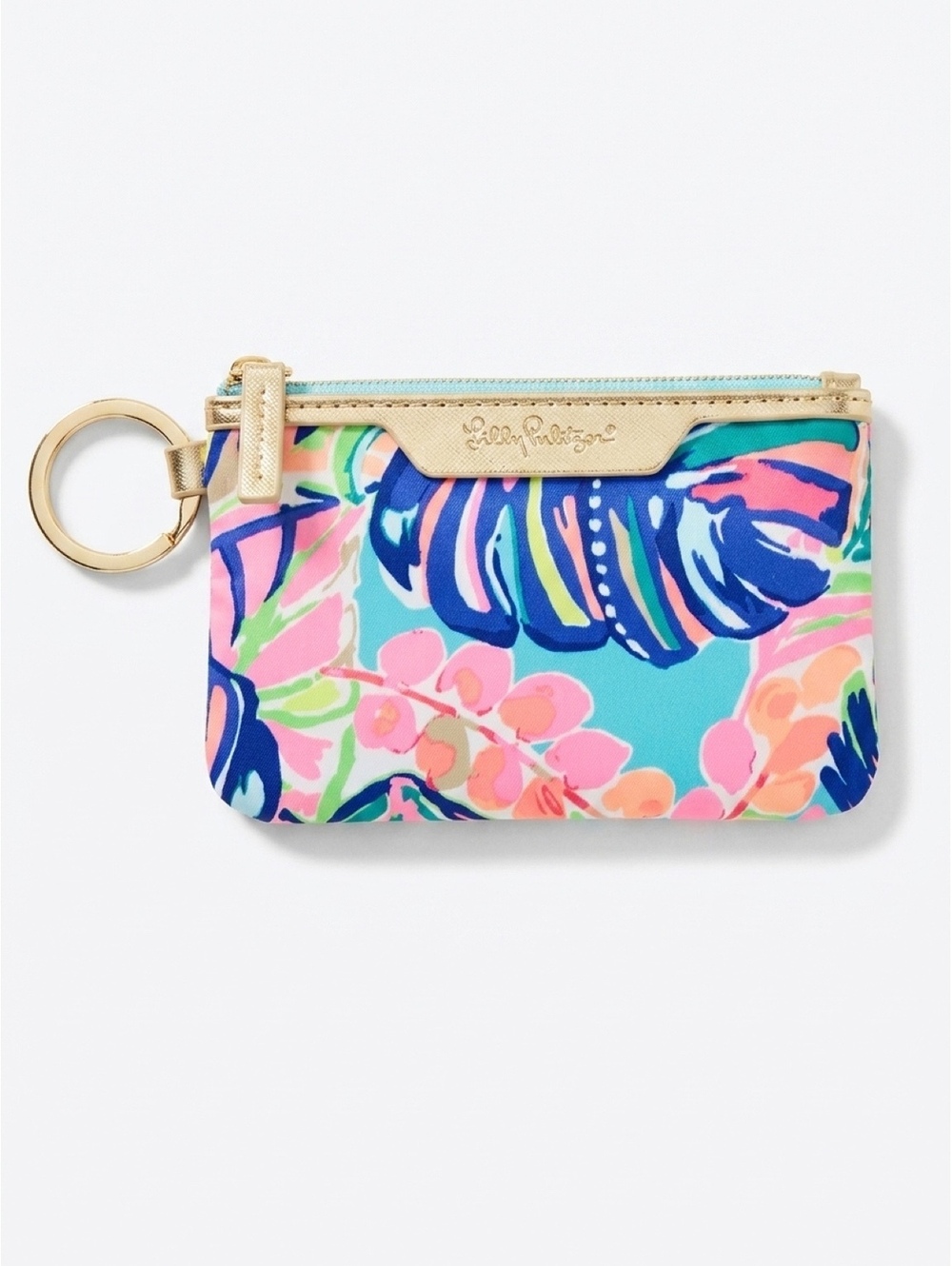 Lilly Pulitzer Small Tropical Print Coin Wallet with Key Ring